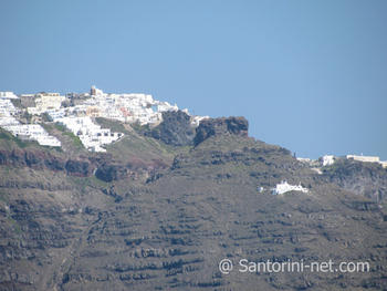 Imerovigli Imerovigli and Skaros as seen from the ferry to Athinios port.