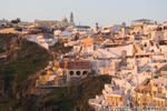 View of Fira Santorini, while the sun is going down.