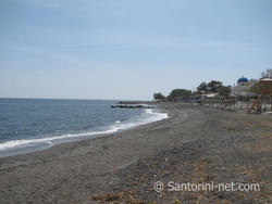 One of the largest beaches in Santorini, Perissa beach